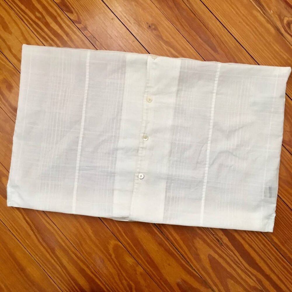 100% Cotton Decorative Pillow Case Bolster Button Grid Envelope Closure White